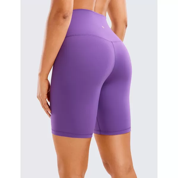 CRZ YOGA Womens Butterluxe Biker Shorts 25  4  6  8  High Waisted Booty Workout Volleyball Yoga Spandex8 inches Royal Lilac