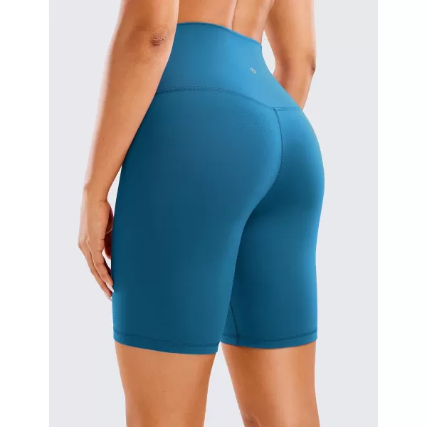 CRZ YOGA Womens Butterluxe Biker Shorts 25  4  6  8  High Waisted Booty Workout Volleyball Yoga Spandex8 inches Supersonic Blue