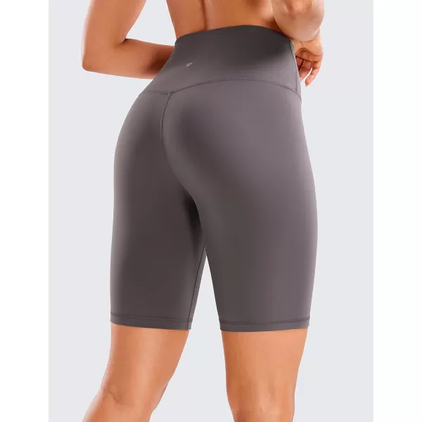 CRZ YOGA Womens Butterluxe Biker Shorts 25  4  6  8  High Waisted Booty Workout Volleyball Yoga Spandex8 inches Tornado Grey