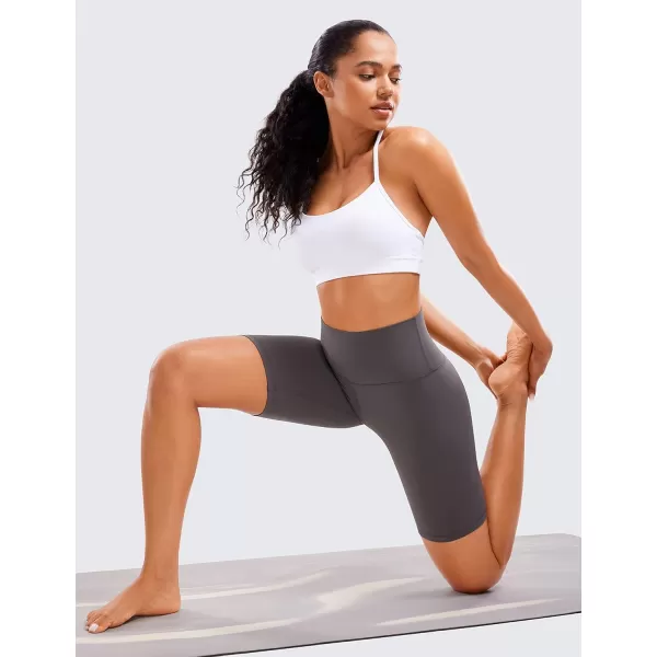 CRZ YOGA Womens Butterluxe Biker Shorts 25  4  6  8  High Waisted Booty Workout Volleyball Yoga Spandex8 inches Tornado Grey