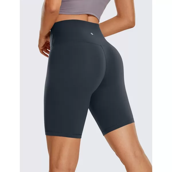 CRZ YOGA Womens Butterluxe Biker Shorts 25  4  6  8  High Waisted Booty Workout Volleyball Yoga Spandex8 inches True Navy