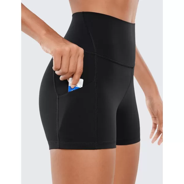 CRZ YOGA Womens Butterluxe Biker Shorts with Pockets 3  5  8  High Waisted Volleyball Workout Athletic Yoga Shorts3 inches Black