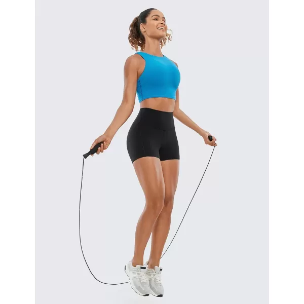 CRZ YOGA Womens Butterluxe Biker Shorts with Pockets 3  5  8  High Waisted Volleyball Workout Athletic Yoga Shorts3 inches Black