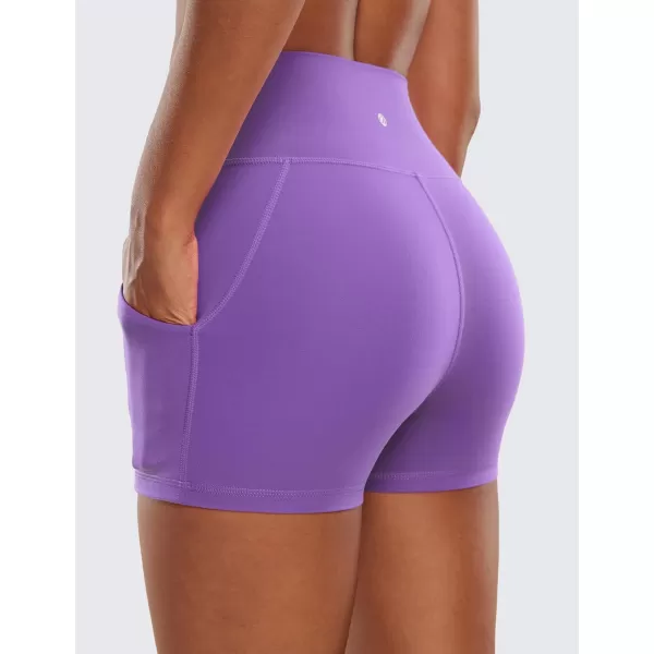 CRZ YOGA Womens Butterluxe Biker Shorts with Pockets 3  5  8  High Waisted Volleyball Workout Athletic Yoga Shorts3 inches Royal Lilac
