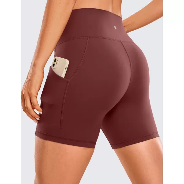CRZ YOGA Womens Butterluxe Biker Shorts with Pockets 3  5  8  High Waisted Volleyball Workout Athletic Yoga Shorts5 inches Noctilucence Red