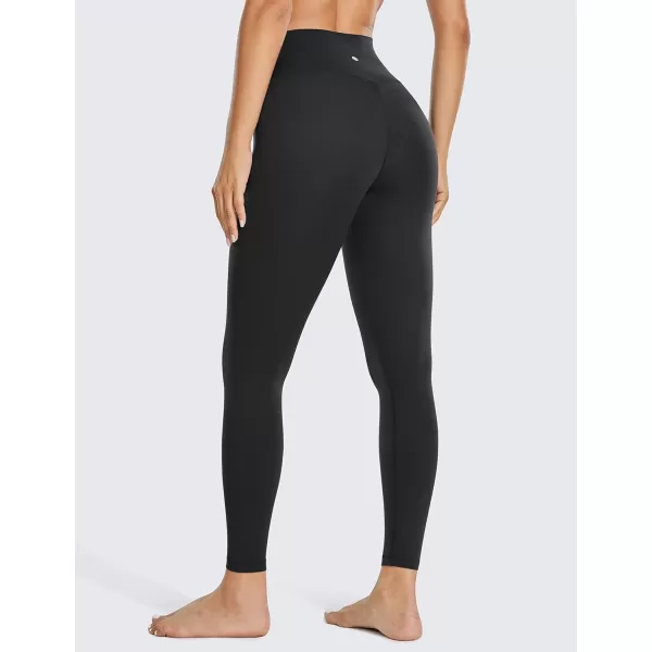 CRZ YOGA Womens Butterluxe Cross Waist Workout Leggings 25  28  V Crossover High Waisted Gym Athletic Yoga Leggings25 inches Black