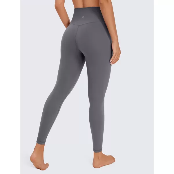 CRZ YOGA Womens Butterluxe Cross Waist Workout Leggings 25  28  V Crossover High Waisted Gym Athletic Yoga Leggings25 inches Dark Carbon