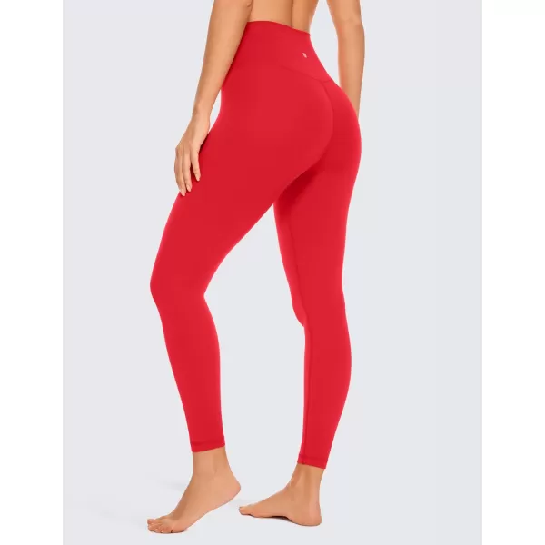 CRZ YOGA Womens Butterluxe Cross Waist Workout Leggings 25  28  V Crossover High Waisted Gym Athletic Yoga Leggings25 inches Deep Red