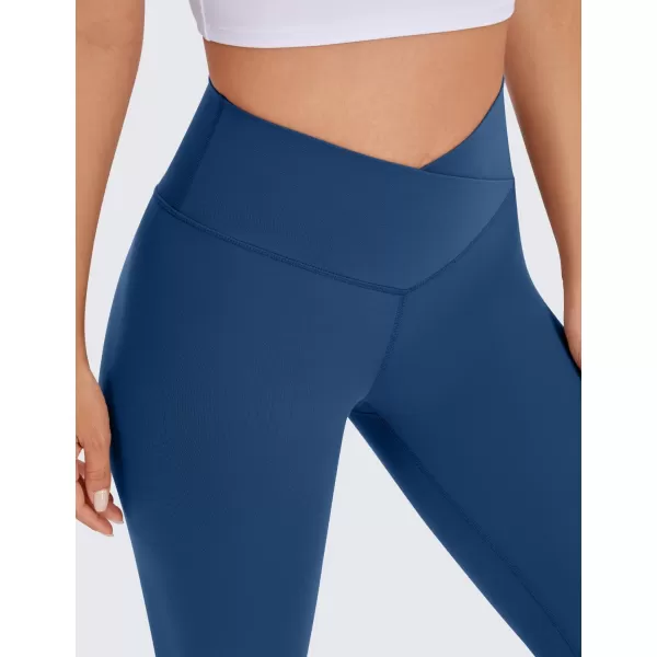 CRZ YOGA Womens Butterluxe Cross Waist Workout Leggings 25  28  V Crossover High Waisted Gym Athletic Yoga Leggings25 inches French Navy