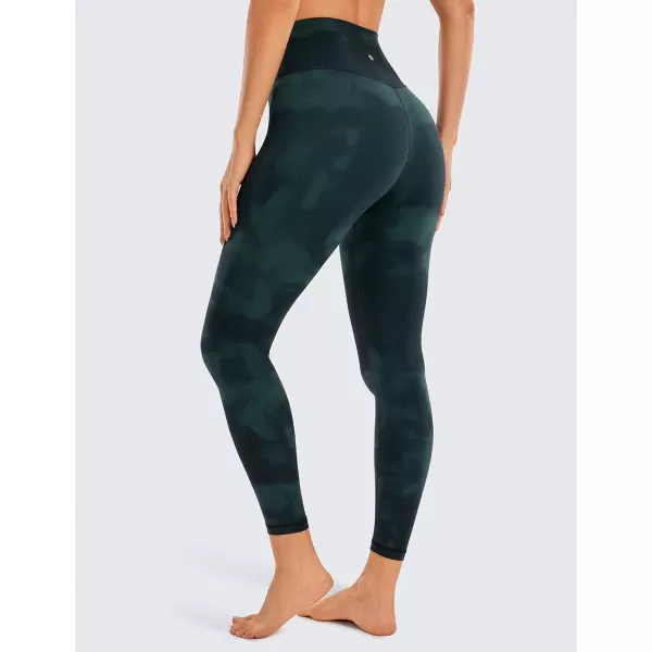 CRZ YOGA Womens Butterluxe Cross Waist Workout Leggings 25  28  V Crossover High Waisted Gym Athletic Yoga Leggings25 inches Green Tiedye Flowers