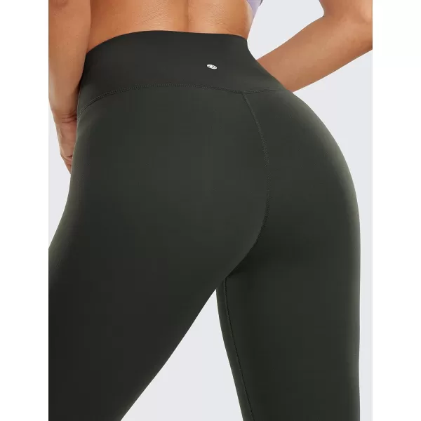 CRZ YOGA Womens Butterluxe Cross Waist Workout Leggings 25  28  V Crossover High Waisted Gym Athletic Yoga Leggings25 inches Grey Olive