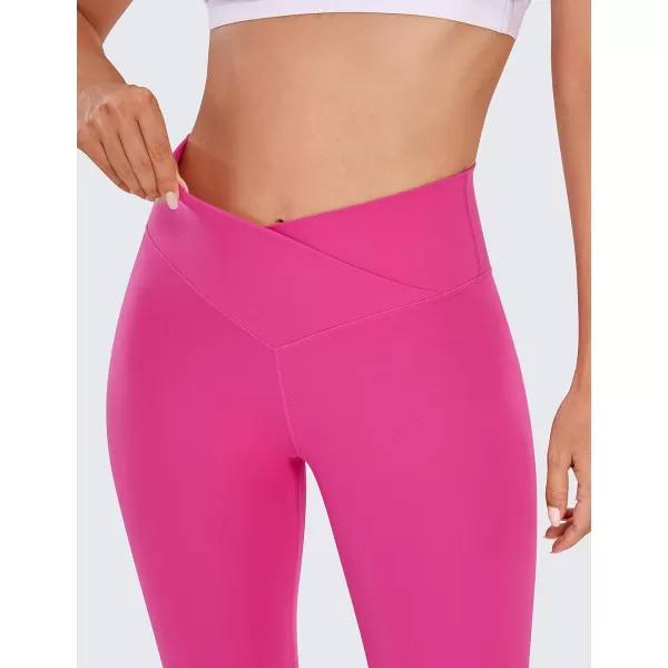 CRZ YOGA Womens Butterluxe Cross Waist Workout Leggings 25  28  V Crossover High Waisted Gym Athletic Yoga Leggings25 inches Hibiscus Purple