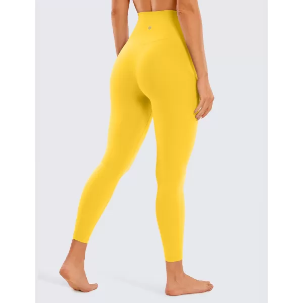 CRZ YOGA Womens Butterluxe Cross Waist Workout Leggings 25  28  V Crossover High Waisted Gym Athletic Yoga Leggings25 inches High Visibility Yellow