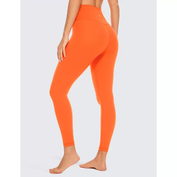 CRZ YOGA Womens Butterluxe Cross Waist Workout Leggings 25  28  V Crossover High Waisted Gym Athletic Yoga Leggings25 inches Neon Orange