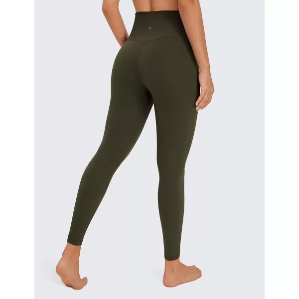 CRZ YOGA Womens Butterluxe Cross Waist Workout Leggings 25  28  V Crossover High Waisted Gym Athletic Yoga Leggings25 inches Olive Green