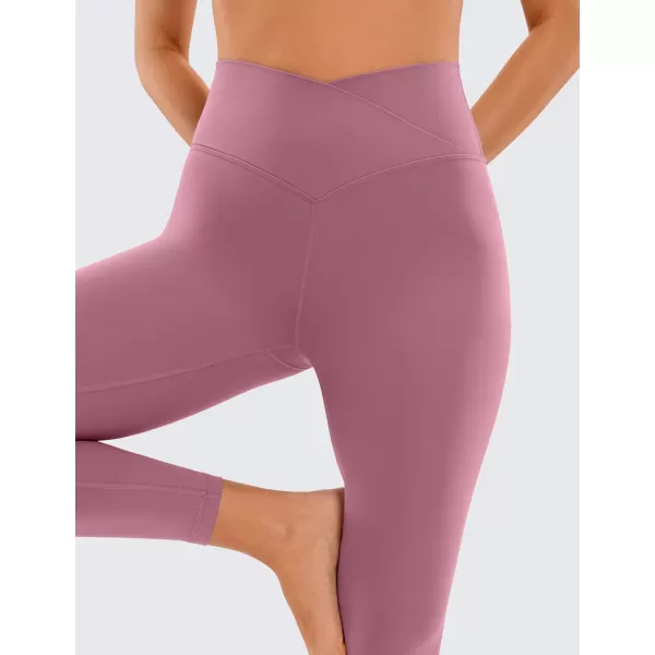 CRZ YOGA Womens Butterluxe Cross Waist Workout Leggings 25  28  V Crossover High Waisted Gym Athletic Yoga Leggings25 inches Velvet Dust