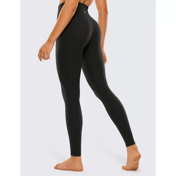 CRZ YOGA Womens Butterluxe Cross Waist Workout Leggings 25  28  V Crossover High Waisted Gym Athletic Yoga Leggings28 inches Black