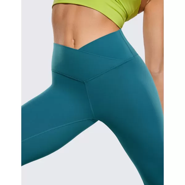 CRZ YOGA Womens Butterluxe Cross Waist Workout Leggings 25  28  V Crossover High Waisted Gym Athletic Yoga Leggings28 inches Borealis Green