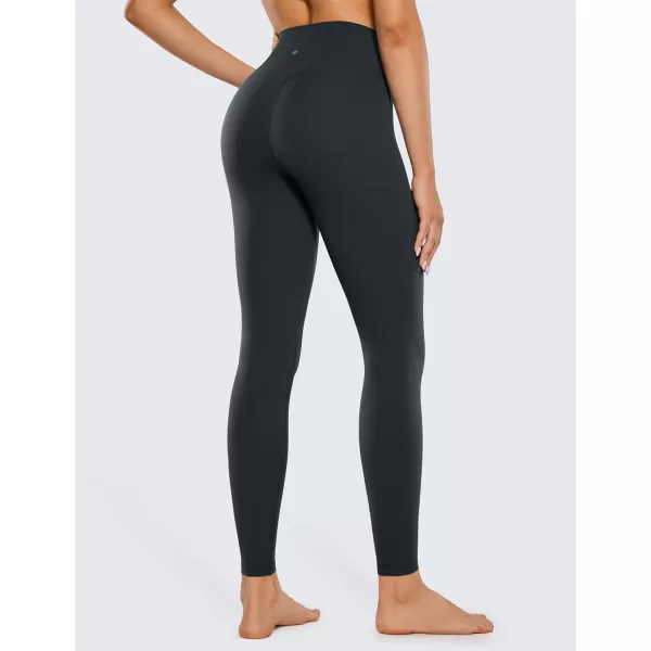 CRZ YOGA Womens Butterluxe Cross Waist Workout Leggings 25  28  V Crossover High Waisted Gym Athletic Yoga Leggings28 inches Melanite