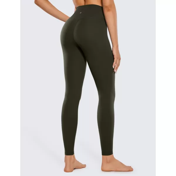 CRZ YOGA Womens Butterluxe Cross Waist Workout Leggings 25  28  V Crossover High Waisted Gym Athletic Yoga Leggings28 inches Olive Green