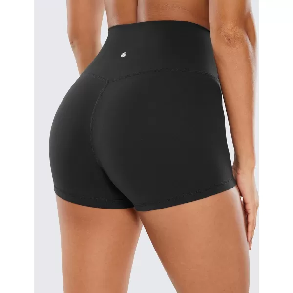 CRZ YOGA Womens Butterluxe Crossover Biker Shorts 3  5  Criss Cross High Waisted Workout Yoga Shorts Buttery Soft3 inches Black