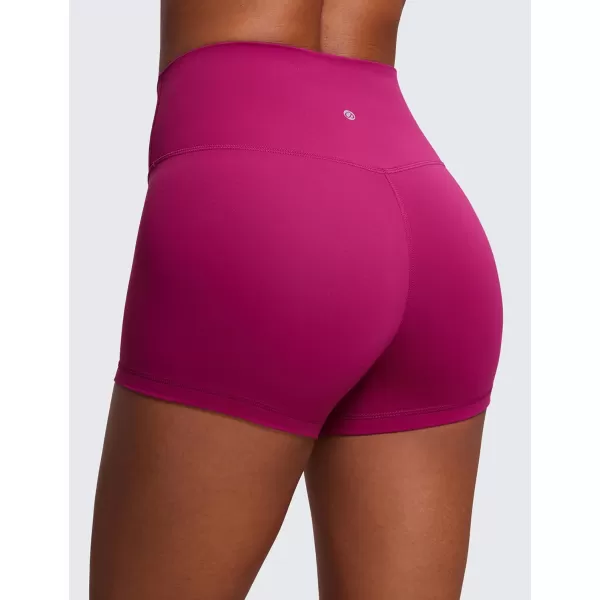 CRZ YOGA Womens Butterluxe Crossover Biker Shorts 3  5  Criss Cross High Waisted Workout Yoga Shorts Buttery Soft3 inches Magenta Purple