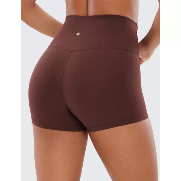 CRZ YOGA Womens Butterluxe Crossover Biker Shorts 3  5  Criss Cross High Waisted Workout Yoga Shorts Buttery Soft3 inches Taupe