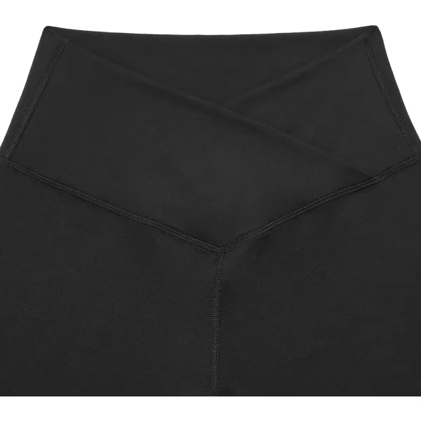 CRZ YOGA Womens Butterluxe Crossover Biker Shorts 3  5  Criss Cross High Waisted Workout Yoga Shorts Buttery Soft5 inches Black