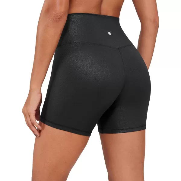 CRZ YOGA Womens Butterluxe Crossover Biker Shorts 3  5  Criss Cross High Waisted Workout Yoga Shorts Buttery Soft5 inches Black Classic