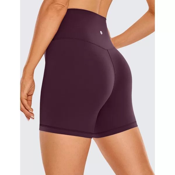 CRZ YOGA Womens Butterluxe Crossover Biker Shorts 3  5  Criss Cross High Waisted Workout Yoga Shorts Buttery Soft5 inches Deep Purple