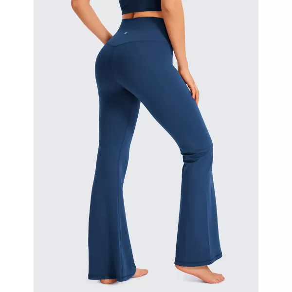 CRZ YOGA Womens Butterluxe Crossover Flare Leggings 31 Inches  High Waist V Cross Bell Bottoms Bootcut Wide Leg Yoga PantsFrench Navy