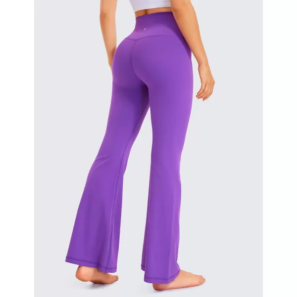 CRZ YOGA Womens Butterluxe Crossover Flare Leggings 31 Inches  High Waist V Cross Bell Bottoms Bootcut Wide Leg Yoga PantsRoyal Lilac