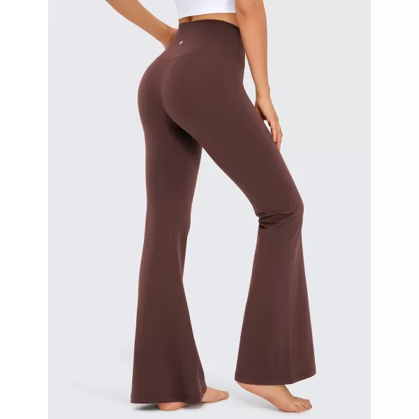 CRZ YOGA Womens Butterluxe Crossover Flare Leggings 31 Inches  High Waist V Cross Bell Bottoms Bootcut Wide Leg Yoga PantsTaupe