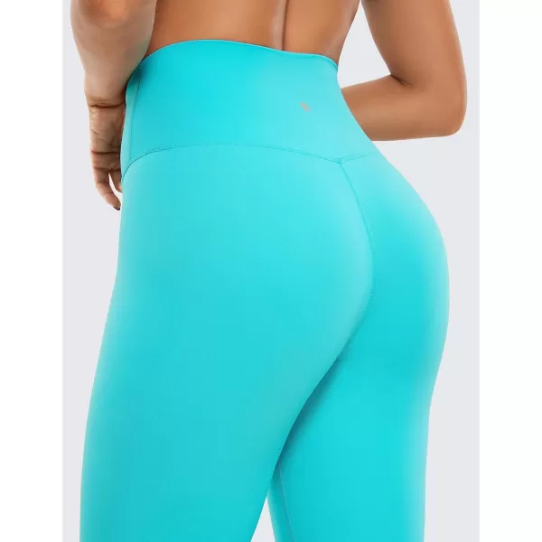 CRZ YOGA Womens Butterluxe Crossover Workout Capri Leggings 23 Inches  High Waist V Cross Crop Gym Athletic Yoga Pants23 inches Neon Spectral Blue