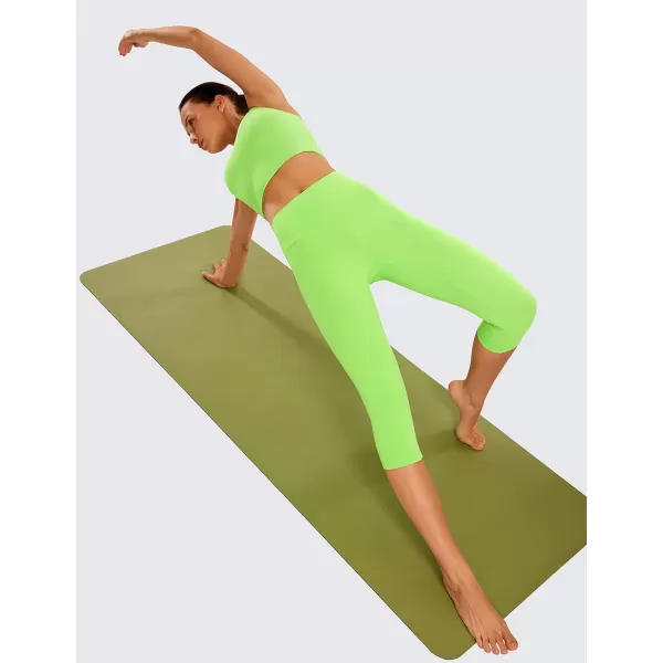 CRZ YOGA Womens Butterluxe High Waist Lounge Capri Leggings 17  19  21  Workout Buttery Soft Crop Yoga Pants17 inches Green Glow