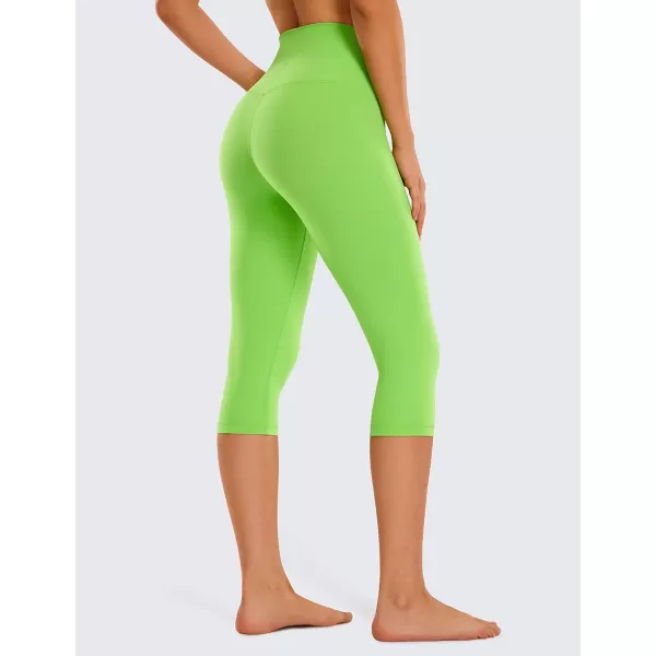 CRZ YOGA Womens Butterluxe High Waist Lounge Capri Leggings 17  19  21  Workout Buttery Soft Crop Yoga Pants17 inches Green Glow