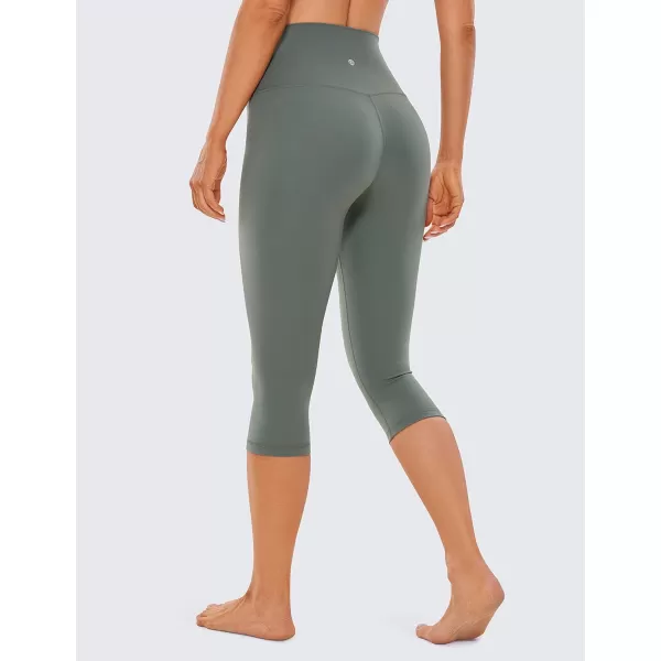 CRZ YOGA Womens Butterluxe High Waist Lounge Capri Leggings 17  19  21  Workout Buttery Soft Crop Yoga Pants17 inches Grey Sage