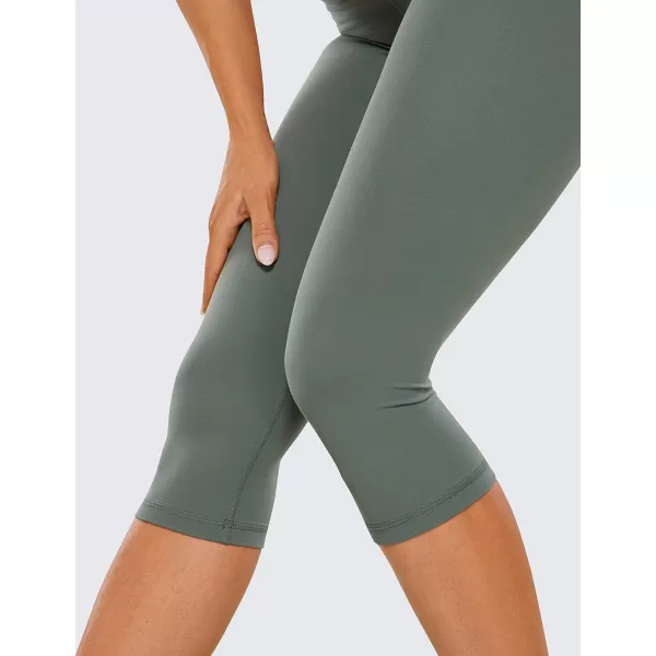 CRZ YOGA Womens Butterluxe High Waist Lounge Capri Leggings 17  19  21  Workout Buttery Soft Crop Yoga Pants17 inches Grey Sage