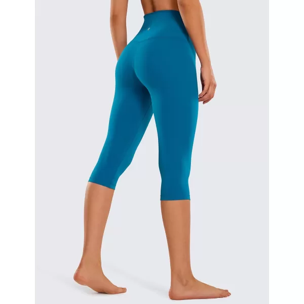 CRZ YOGA Womens Butterluxe High Waist Lounge Capri Leggings 17  19  21  Workout Buttery Soft Crop Yoga Pants17 inches Supersonic Blue