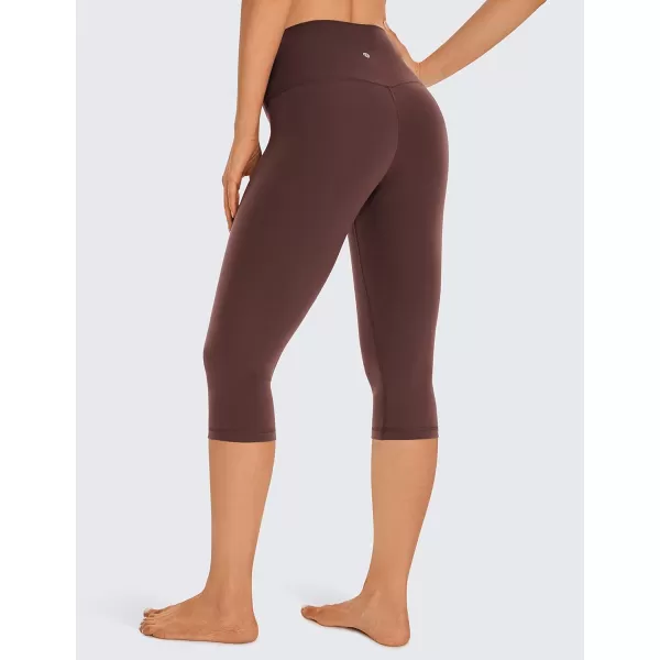 CRZ YOGA Womens Butterluxe High Waist Lounge Capri Leggings 17  19  21  Workout Buttery Soft Crop Yoga Pants17 inches Taupe