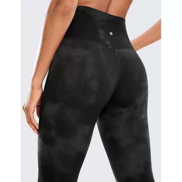 CRZ YOGA Womens Butterluxe High Waist Lounge Capri Leggings 17  19  21  Workout Buttery Soft Crop Yoga Pants19 inches Black Tie Dye Flowers