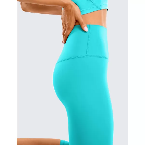 CRZ YOGA Womens Butterluxe High Waist Lounge Capri Leggings 17  19  21  Workout Buttery Soft Crop Yoga Pants19 inches Neon Spectral Blue