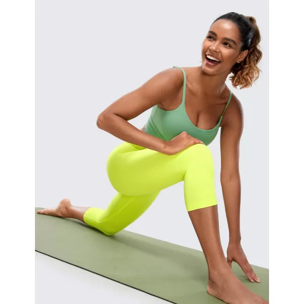 CRZ YOGA Womens Butterluxe High Waist Lounge Capri Leggings 17  19  21  Workout Buttery Soft Crop Yoga Pants19 inches Neon Yellow