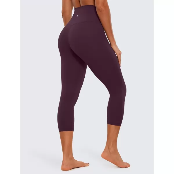 CRZ YOGA Womens Butterluxe High Waist Lounge Capri Leggings 17  19  21  Workout Buttery Soft Crop Yoga Pants21 inches Deep Purple