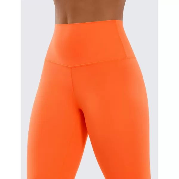 CRZ YOGA Womens Butterluxe High Waist Lounge Capri Leggings 17  19  21  Workout Buttery Soft Crop Yoga Pants21 inches Neon Orange