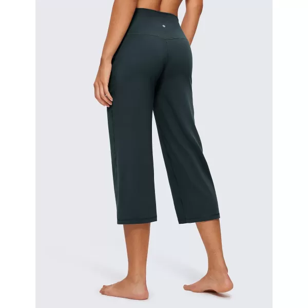 CRZ YOGA Womens Butterluxe High Waist Wide Leg Pants with Pockets 215 Inches  Buttery Soft Lounge Gym Workout Yoga Capris215 inches Forest Dark Green