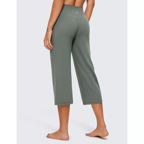 CRZ YOGA Womens Butterluxe High Waist Wide Leg Pants with Pockets 215 Inches  Buttery Soft Lounge Gym Workout Yoga Capris215 inches Grey Sage