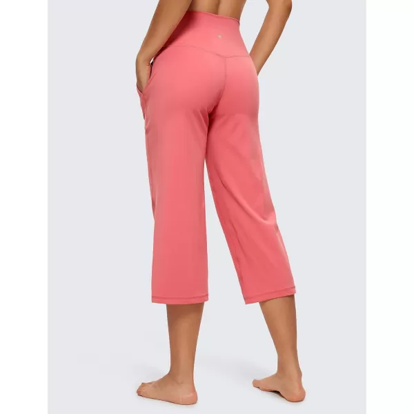 CRZ YOGA Womens Butterluxe High Waist Wide Leg Pants with Pockets 215 Inches  Buttery Soft Lounge Gym Workout Yoga Capris215 inches Raspberry Sorbet