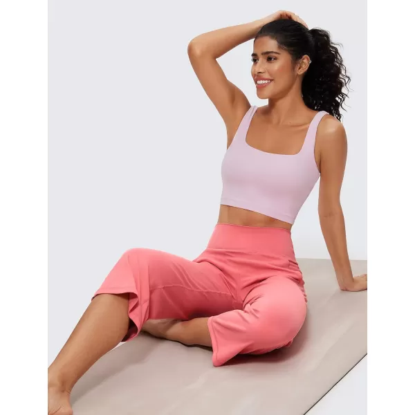 CRZ YOGA Womens Butterluxe High Waist Wide Leg Pants with Pockets 215 Inches  Buttery Soft Lounge Gym Workout Yoga Capris215 inches Raspberry Sorbet