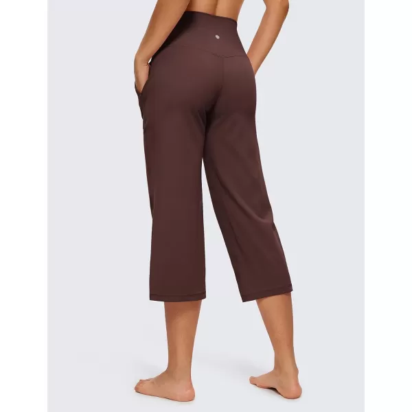 CRZ YOGA Womens Butterluxe High Waist Wide Leg Pants with Pockets 215 Inches  Buttery Soft Lounge Gym Workout Yoga Capris215 inches Taupe